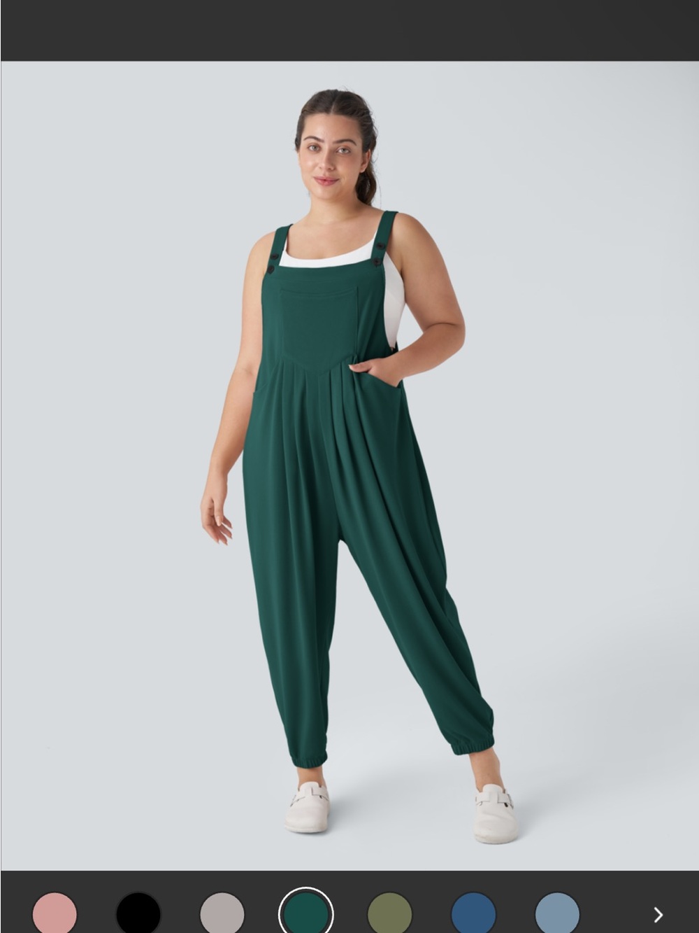 HALARA Teal Relaxed Jogger Style Jumpsuit Overalls 2X
